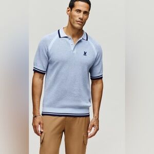 Psycho Bunny Lazare Knit Polo small men’s shirt top blue navy short sleeve